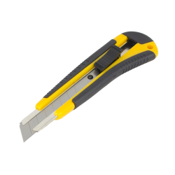 Auto-lock cutter softgrip with metal guide