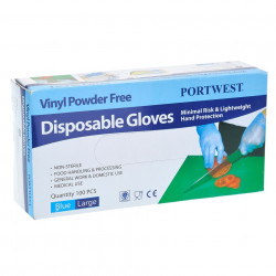 Gloves Vinyl Powder Free Blue 100 pcs (XL)