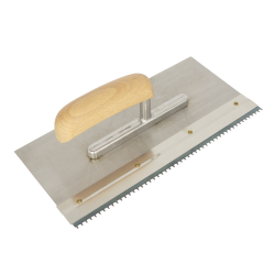 Floor trowel S/S with slot for notched blades 